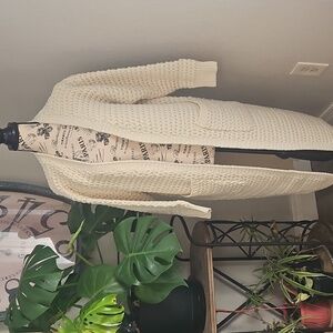 Lovelo Cream Textured Cardigan New